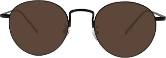 Glossy Brown Full Frame Round Color Blind Glasses