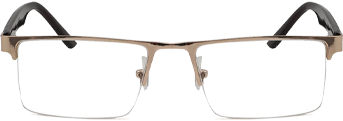 Gold Half Frame Rectangle Computer Glasses